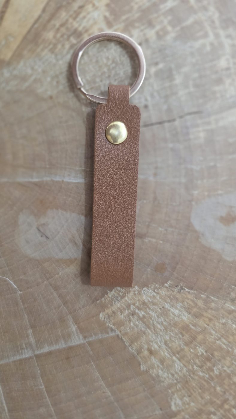 Leder-Schlüsselanhänger mit Rundring